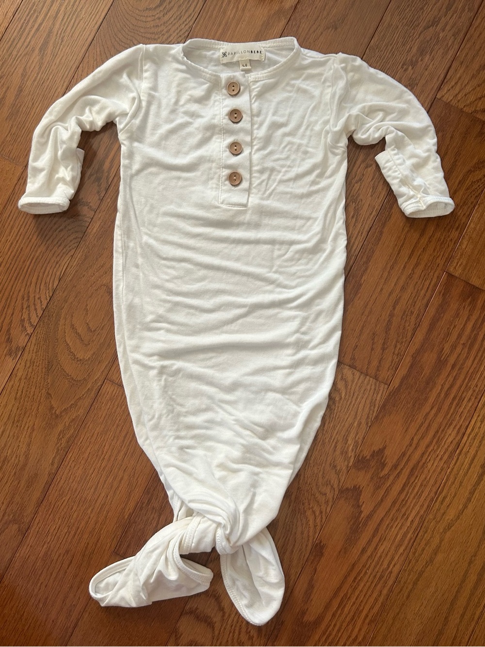 Papillon Bebe Ivory (Cloud) Baby Knotted Gown Size 3-9 Months